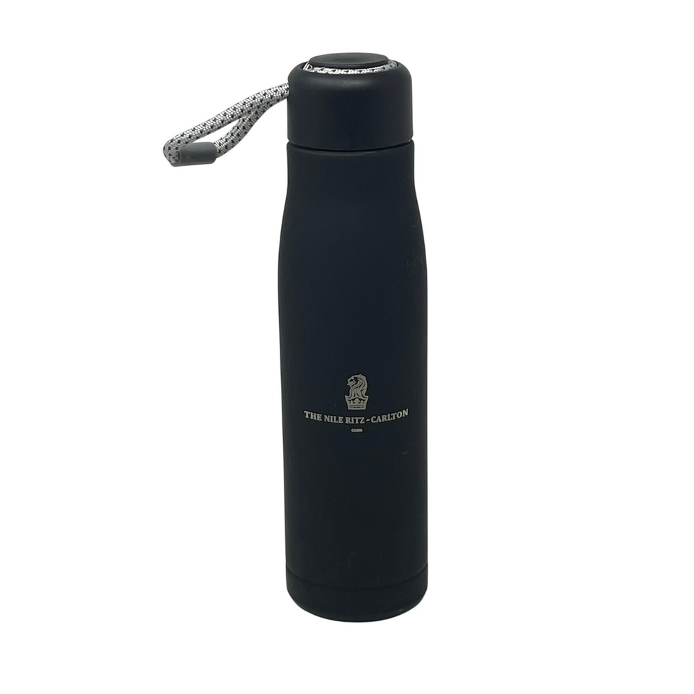 Ritz-Carlton Cairo Egypt Black Matte Water Bottle Stainless Steel Toggle RARE
